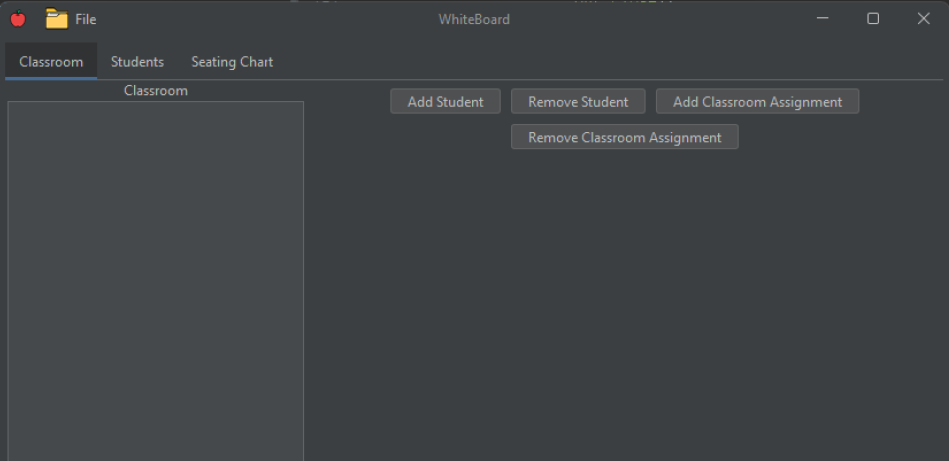 Picture of the classroom tab of the Whiteboard application